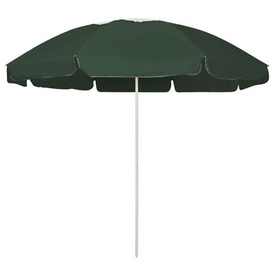 vidaXL Plážový slnečník, zelený 240 cm