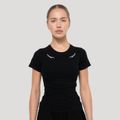 Dámske tričko Tribal Ribbed Black - GymBeam, veľkosť S