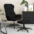 vidaXL Relaxačné kreslo s podnožkou čierne mikrovláknová látka