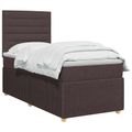 vidaXL Posteľ boxspring s matracom Tmavohnedá 90 x 190 cm Látka