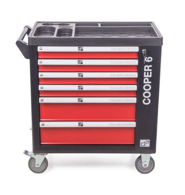 Dielenský vozík G21 Cooper 6, čierno-červený