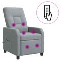 vidaXL Masážne relaxačné kreslo Svetlosivá Látka