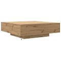 vidaXL Stolík pod TV s LED pásikmi Dub artisan 100 x 100 x 31 cm