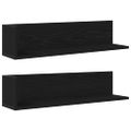 vidaXL Nástenné police 2 ks čierne 75x16,5x16,5 cm kompozitné drevo