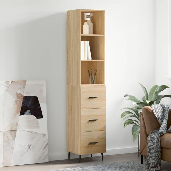 vidaXL Vysoká skrinka dub sonoma 34,5x34x180 cm spracované drevo