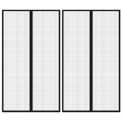vidaXL Závesy proti hmyzu s magnetickými blokmi 2ks čierne 200x80 cm