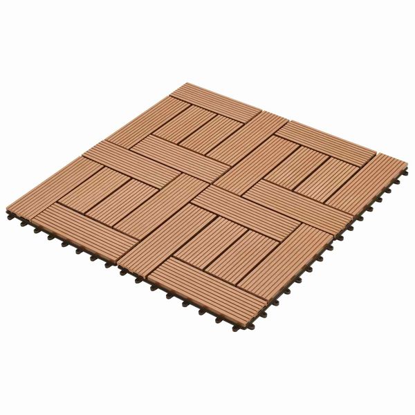 vidaXL Dlažba na terasu 22 pcs Hnedá 30 x 30 cm drevoplast