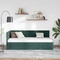 vidaXL Rohový rám postele Tmavozelená 90 cm x 200 cm Zamat