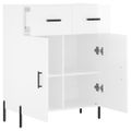 vidaXL Komoda lesklá biela 69,5x34x90 cm spracované drevo