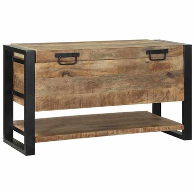 vidaXL Úložná krabica s úložiskom Hnedá 80 x 35 x 45 cm Mangový masív