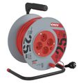 Predlžovací kábel EMOS P194252 na bubne 25 m / 4 zásuvky / červený / PVC / 230 V / 1 mm2