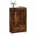 vidaXL Vysoká skrinka dymový dub 69,5x31x115 cm kompozitné drevo
