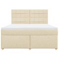 vidaXL Posteľný rám boxspring s matracom krémový 180x200 cm látka
