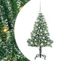 vidaXL Umelý vianočný stromček, snehom obalený, s LED svetlom 120 cm