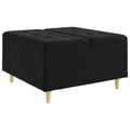 vidaXL Ottoman s Úložným Priestorom Čierny 80 x 80 x 45 cm Zamat