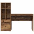 vidaXL Stôl Staré drevo 145,5 x 40 x 127 cm 2 ks