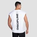 Tielko Discipline White - GymBeam, veľkosť XL, 89.7% cotton 10.3% elastane