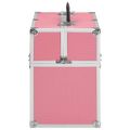 vidaXL Kufrík na make-up ružový 38x23x34 cm hliníkový