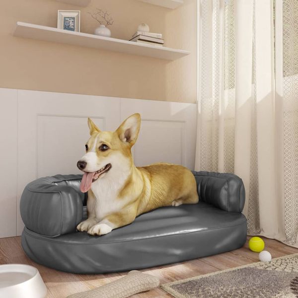 vidaXL Ergonomický penový matrac pre psa sivý 60x42 cm umelá koža