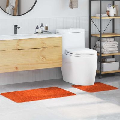 vidaXL Sada protišmykových kúpeľňových predložiek 2 pcs Oranžová PP