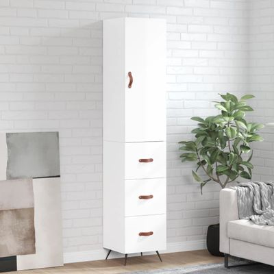 vidaXL Vysoká skrinka biela 34,5x34x180 cm spracované drevo
