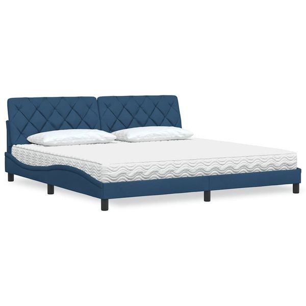 vidaXL Posteľ s matracom modrá 200x200 cm látka
