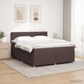 vidaXL Posteľ boxspring s matracom Tmavohnedá 200 x 200 cm Látka