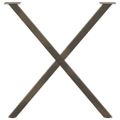 vidaXL Nohy k jedálenskému stolu v tvare X, 2 ks, prírodná oceľ, 80 x (72-73) cm, oceľ