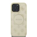 Puzdro Guess pre iPhone 16 Pro 6,3" GUHMP16LPSAPSMED zlatá tvrdé puzdro Saffiano Peony Classic Logo MagSafe