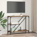vidaXL Konzolový stôl Staré drevo 88,5 x 30 x 75 cm Kompozitné drevo