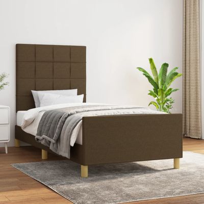 vidaXL Posteľ bez matraca tmavohnedá 90x190 cm látka