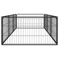 vidaXL Ohrádka pre psov 8 panelov čierna 100x50 cm práškovaná oceľ
