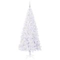 vidaXL Umelý vianočný stromček s 300 LED-i Biela 210 cm PVC a oceľ
