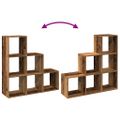 vidaXL Knižnica 3-poschodová staré drevo 99x29x99 cm kompozitné drevo