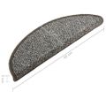 vidaXL Kobercové nášľapy na schody 15 ks tmavosivé 56x17x3 cm