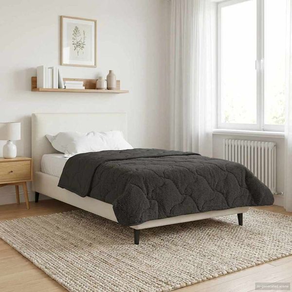vidaXL Letná prikrývka Antracit 155 x 220 cm Mikrofáza a Teddy fleece