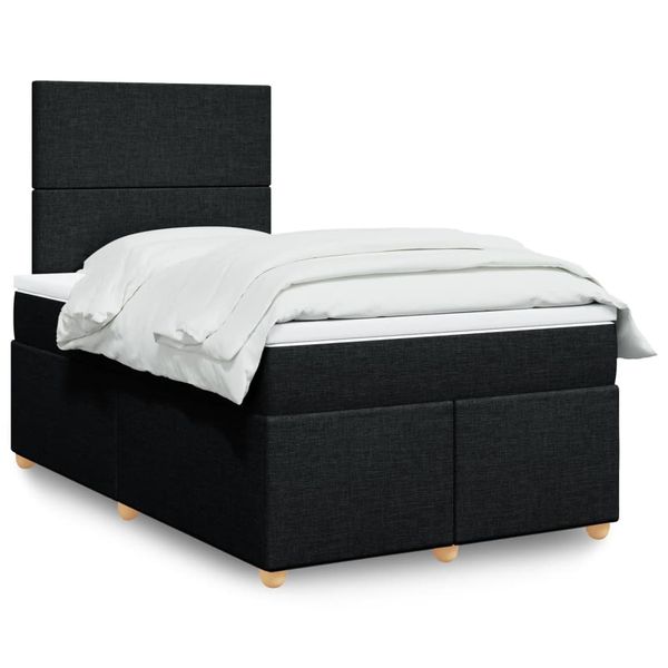 vidaXL Boxspring posteľ s matracom čierna 120x190 cm látka