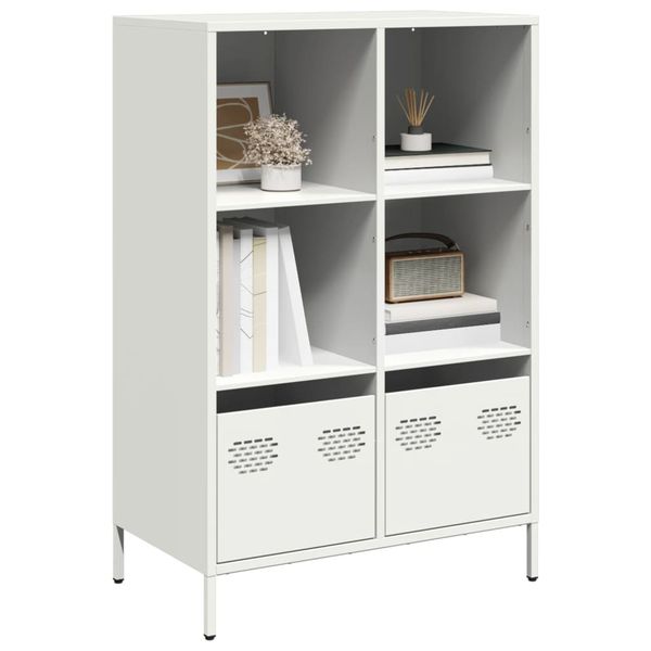 vidaXL Vysoká skrinka biela 68x39x103,5 cm oceľ