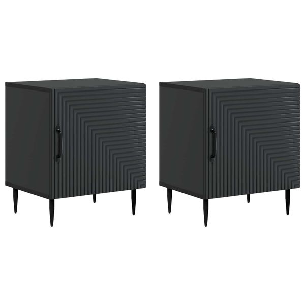 vidaXL Nočný stolík 2 pcs Čierna 43 x 34,5 x 50 cm Kompozitné drevo