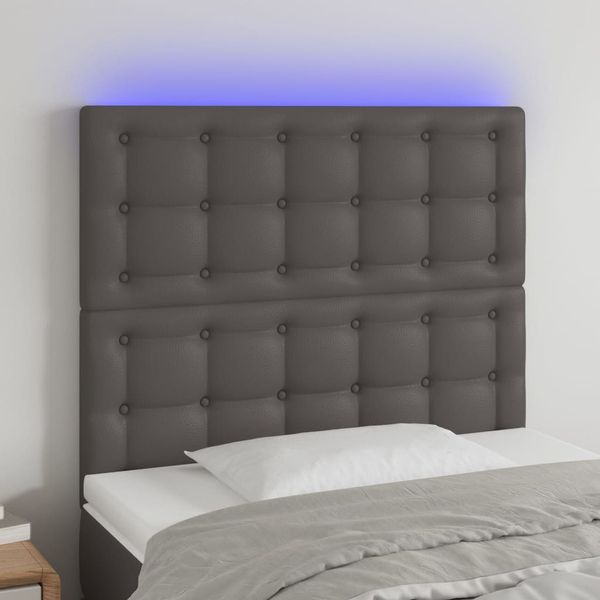 VidaXL Čelo postele sivé 80x5x118/128 cm umelá koža
