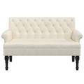vidaXL Lavička s operadlom 120x62x75,5 cm, ľan