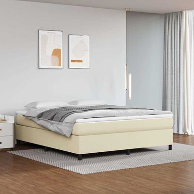 vidaXL Boxspring posteľ s matracom krémová 160x200 cm umelá koža