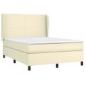 vidaXL Boxspring posteľ s matracom krémová 140x190 cm umelá koža