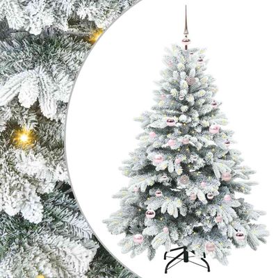 vidaXL Umelý vianočný stromček s 150 LED-i Biela 150 cm PE a PVC