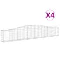 vidaXL Oblúkový gabionový kôš 4 ks 400x30x60/80 cm pozinkované železo