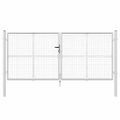 vidaXL Pletená záhradná brána strieborná 300x125 cm pozinkovaná oceľ