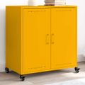 vidaXL Komoda horčicovožltá 68x39x72 cm oceľ
