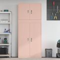 vidaXL Úložná skrinka 2 ks Ružová 90 x 40 x 210 cm Oceľ Zamykateľné