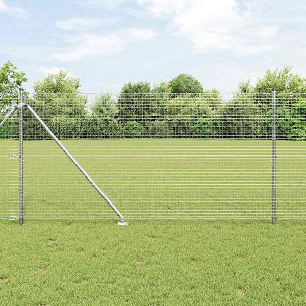 vidaXL Vonkajší zváraný drôtený plot so špicami 25 x 1,2 m Strieborná