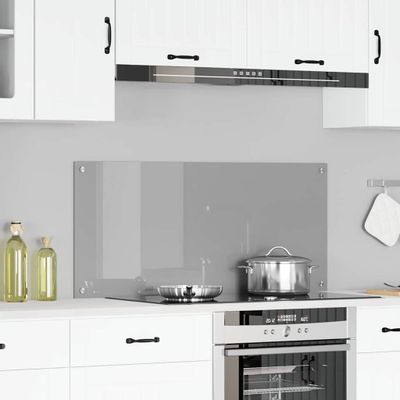 vidaXL Kuchynský obklad Svetlosivá 110 x 50 cm tvrdené sklo